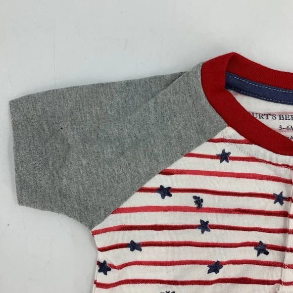 Burt's‎ Bee Baby Stars N Stripes Organic Baby Henley Romper Size 3-6M NWT - Picture 4 of 10